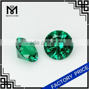 Synthetic Nano Emerald 8mm Round Brilliant Cut Nano Gem for Jewelry thumbnail-3
