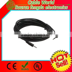 90 Degree 3.5mm Stereo Audio Cable Nickel Plated Connector thumbnail-1