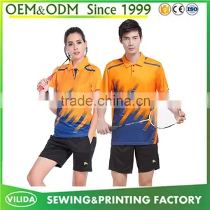 Wholesale Cheap Sublimation Badminton Sport Wear Quick Dry Badminton Jersey thumbnail-2