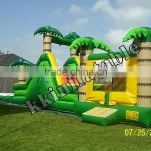Jungle Theme Park Bouncer Combo Bouncy Outdoor Party Use thumbnail-1