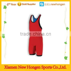 Low Cut Sublimation Logo Wrestling Singlet Not Fade thumbnail-1