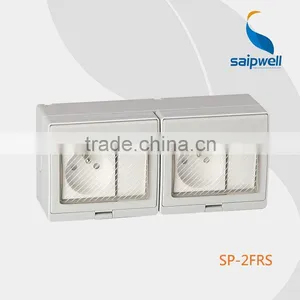 European Multiple 250V Power Wall Switch and Socket SP-2FRS thumbnail-1