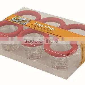 SINOGLASS 6 Pcs With Silicone Ring Glass Egg Cup thumbnail-1
