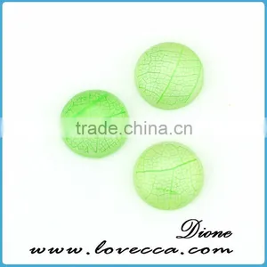 Round 14mm Small Natural Real Leaf Resin Cabochon Pendant thumbnail-1