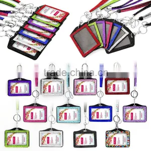 Hot Selling Diamond Cheap Rhinestone Lanyard With id Badge Holder thumbnail-5