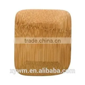 Small Cute Natural Bamboo Wooden Pot Scraper Serving Tray Plate for Candle thumbnail-1