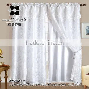 100% Polyester Satin Lining and Organza Jacquard Curtain Panel thumbnail-3