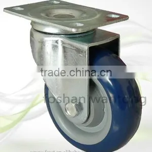 5 Inch Black Metal Plate Industrial Fixed Polyurethane Caster Wheel thumbnail-6