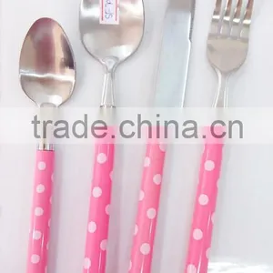 Colorful Plastic Handle Stainless Steel Cutlery Set thumbnail-2