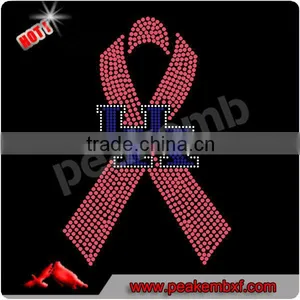 Hot Sale Pink Ribbon Rhinestone Uk Pattern Iron On Designs thumbnail-1