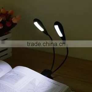 Portable Book Reading Lamp With Dual Head and 8 LED Flexible Book Light Best Suited For Bed Reading BBQ Grilling Desk Travel thumbnail-1