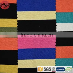Auto Stripe Yarn Dyed Rayon Viscose Lycra Single Jersey Fabric thumbnail-3
