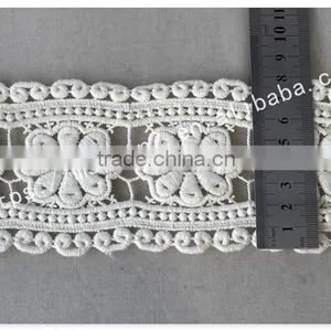Newest Design 8cm Width Flowers Embroidery Cotton Lace Trim Wholesale thumbnail-6