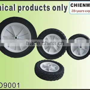 Chinese Semi Pneumatic Plastic Wheel Rubber Wheel/wheelbarrow Tyre.plastic Hub Wheel thumbnail-1