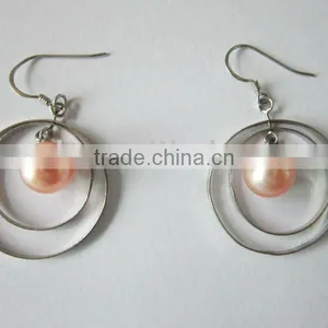 Real/genuine Round Pearl Earrings thumbnail-1