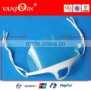 Health and Sanitay Face Mouth Plastic Mask Breathing Mouth Spit Guard Service Mask Transparent Best for Food Processing Cooking thumbnail-1