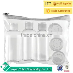 4 pc TRAVEL KIT Empty Bottles Liquid Spray Pump Squeeze Lotion Container ST-14 thumbnail-1