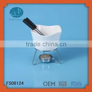 Porcelain,stonware Material and Fondue Set Dessert Tools Type Chocolate Warmer Mini Fondue Cup With Forks,fondue Set thumbnail-3