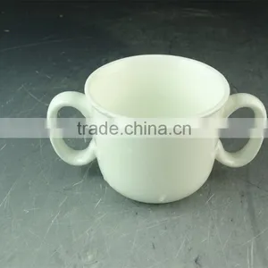 Wholesale Promotional Ceramic Coffee Tea Cup With Two Handles, Cheap Coffee Cup in Stock thumbnail-1