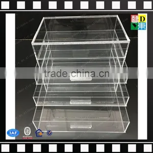2016 HIGH TRANSPARENT ACRYLIC MAKEUP ORGANIZER 4 COMPARTMENTS WITH LIPSTICK HOLDER thumbnail-3