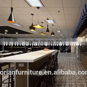 Site Match Solid Wood Stone Top Restaurant Long Bar Table thumbnail-1