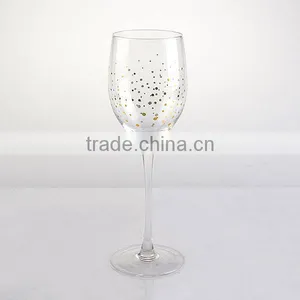 High Quality Wine Glass Set With Gold Decal thumbnail-6