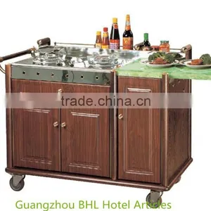 Luxury Hotel Wooden Cooking Cart With Marble Platform thumbnail-1