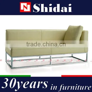 Metal Frame Leather Sofa, Brown Leather Sofa, Asian Leather Sofa 522 thumbnail-1
