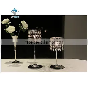 2015 Good Quality Home Table Decoration White Crystal Candlestick thumbnail-1
