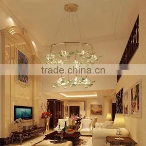 Royal Exquisite Handmade Porcelain and Crystal Green Floral Chandelier for Dining Room BF12-04284b thumbnail-6