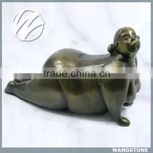 Gallery Art Bronze Sculpture Yoga Fat Lady thumbnail-2