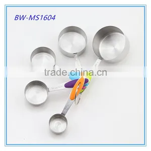 5pcs Stainless Steel Measuring Cups Sets With Different Color Handle thumbnail-1