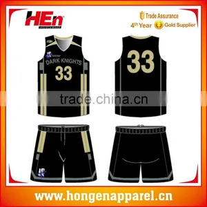 Hongen Apparel 2016 Best Basketball Jersey Design Custom America Coolmax Quick Dry Basketball Uniform thumbnail-1