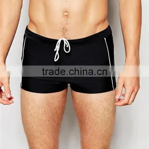 Wholesale Mens Super Short Hipster Swim Shorts In Black thumbnail-1