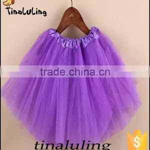 Brand New Girls Lilac Skirts Children Dance Wear Tutus Kids Pettiskirts Tulle Fabric Fancy Tutus thumbnail-3
