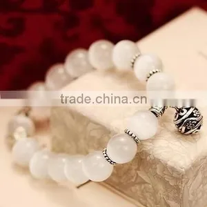 F20076N New Fashion Natural Stones Skull Bracelet For Women Crystal Opal Beads Stone Bracelet thumbnail-1