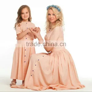 Maxi Dresses Long Button Down Dress Shirt Dresses Women Lady For Mother And Daughter thumbnail-1