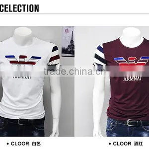 China Fashion Printed Plian Slim Fit Short Sleeve Men t Shirt thumbnail-2
