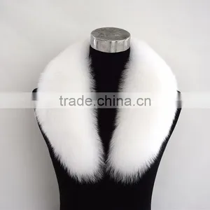Myfur Pure White Elegant Wholesale Genuine Fox Body Fur Collar for Garment thumbnail-1