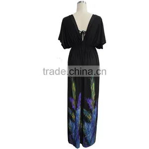 Hot 2016 High Quality Brand Women Summer Dresses Striped Print Long Dress Beach Boho Maxi Dress Feminine Plus Size Wholesale thumbnail-3