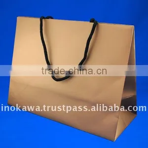 Luxury Shopping Paper Bag STOCKLOT LOW PRICE ---HG-CHAMPAGNE GOLD 150--- Wholesale thumbnail-1