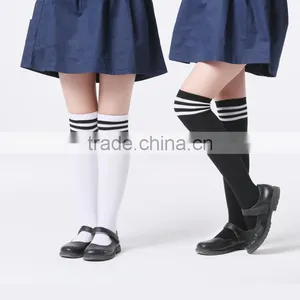 Custom School Girl Knee High Socks With Stirp, School Uniform Socks thumbnail-1