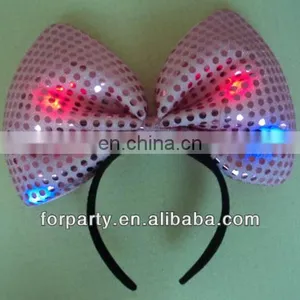 LHW-098 Sequin Bowknot Headband With Led Light thumbnail-1