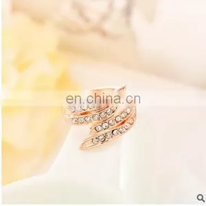 New Gold Plated Rings for Women Engagement CZ Diamond Jewelry Vintage Women Wedding Rings Fashion Accessories thumbnail-1