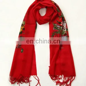 100% Viscose Bright Color Print Pashmina Scarf thumbnail-1