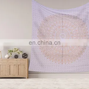 Gold Elephant Mandala Indian 2017 Handmade Queen Tapestry Wall Hanging Decor Throw thumbnail-1