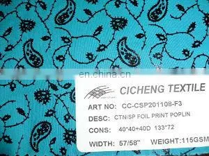 Cotton Spandex Foil Print Twill for Women Garment Fabrics thumbnail-1