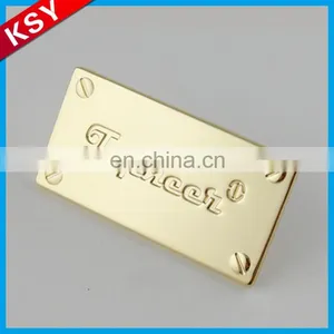 Oem Superior Quality Brand Logo Label Jeans Plate Metal Tag On Clothing thumbnail-2