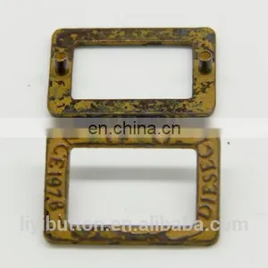Colorful Custom Metal Label With Antique Painted Color Metal Logo Plate for Jeans thumbnail-1
