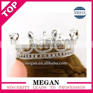 Fashion Crystal Rhinestone Crown Silver Cake Topper Crown thumbnail-4